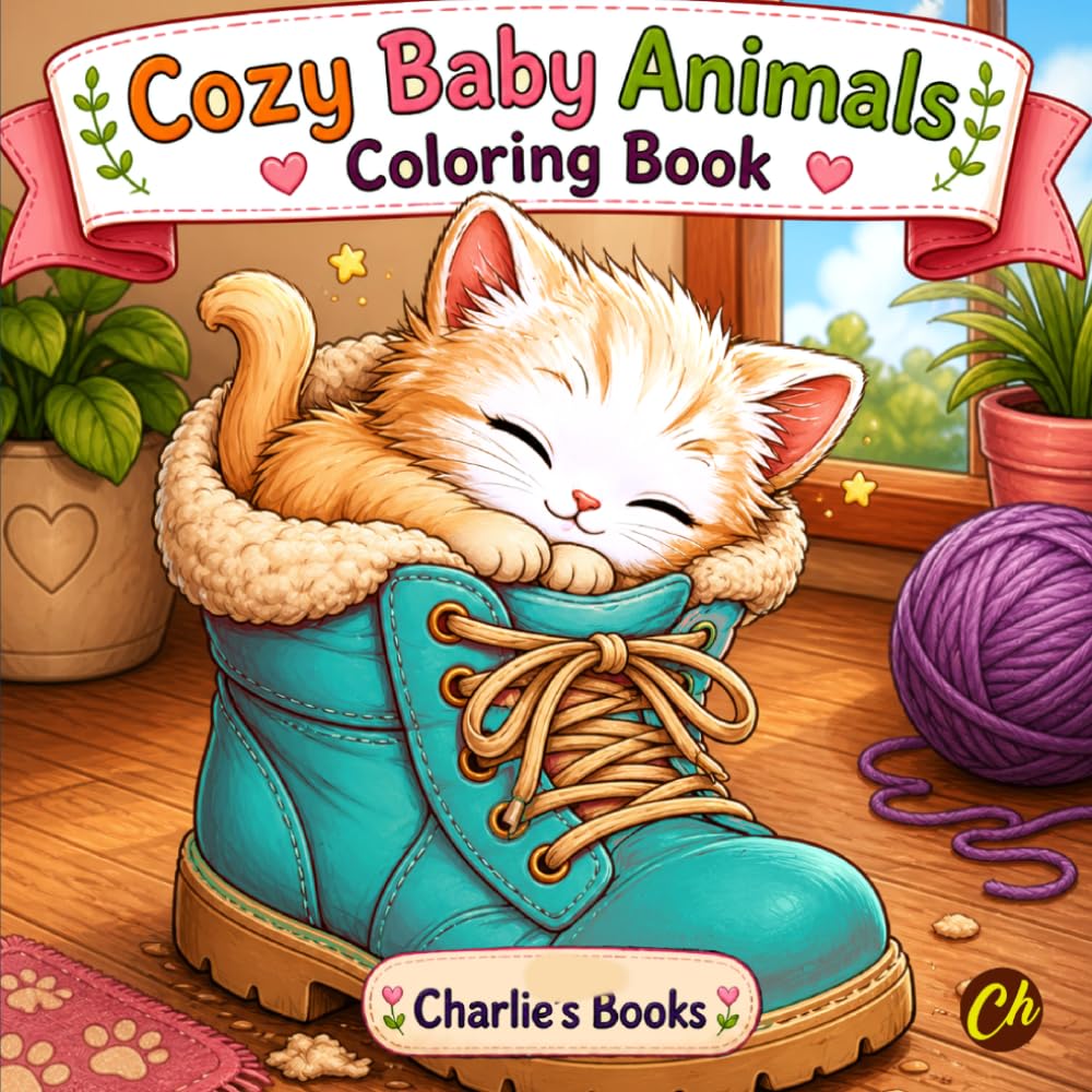 Cozy Baby Animals Coloring Book: Cute Anime-Style Baby Creatures to Color for Relaxation, Stress Relief, and Cozy Creative Fun