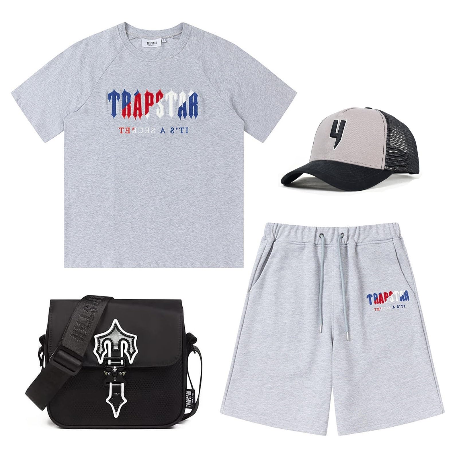 YOUPO Trapstar Summer Cropped Tracksuit, Trapstar Pouch and