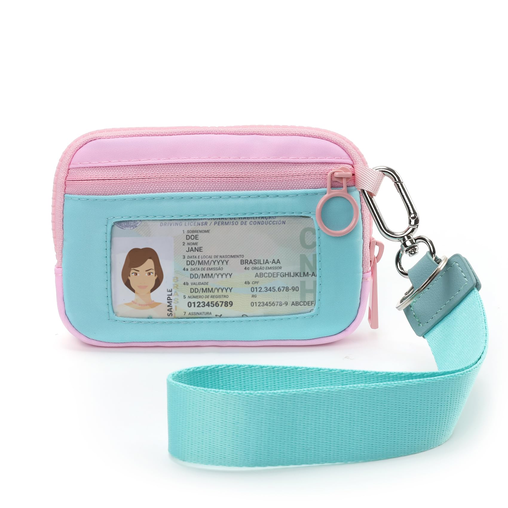 The Iris Wallet Zipper Mini Coin Purse Keychain ID Holder Wallet