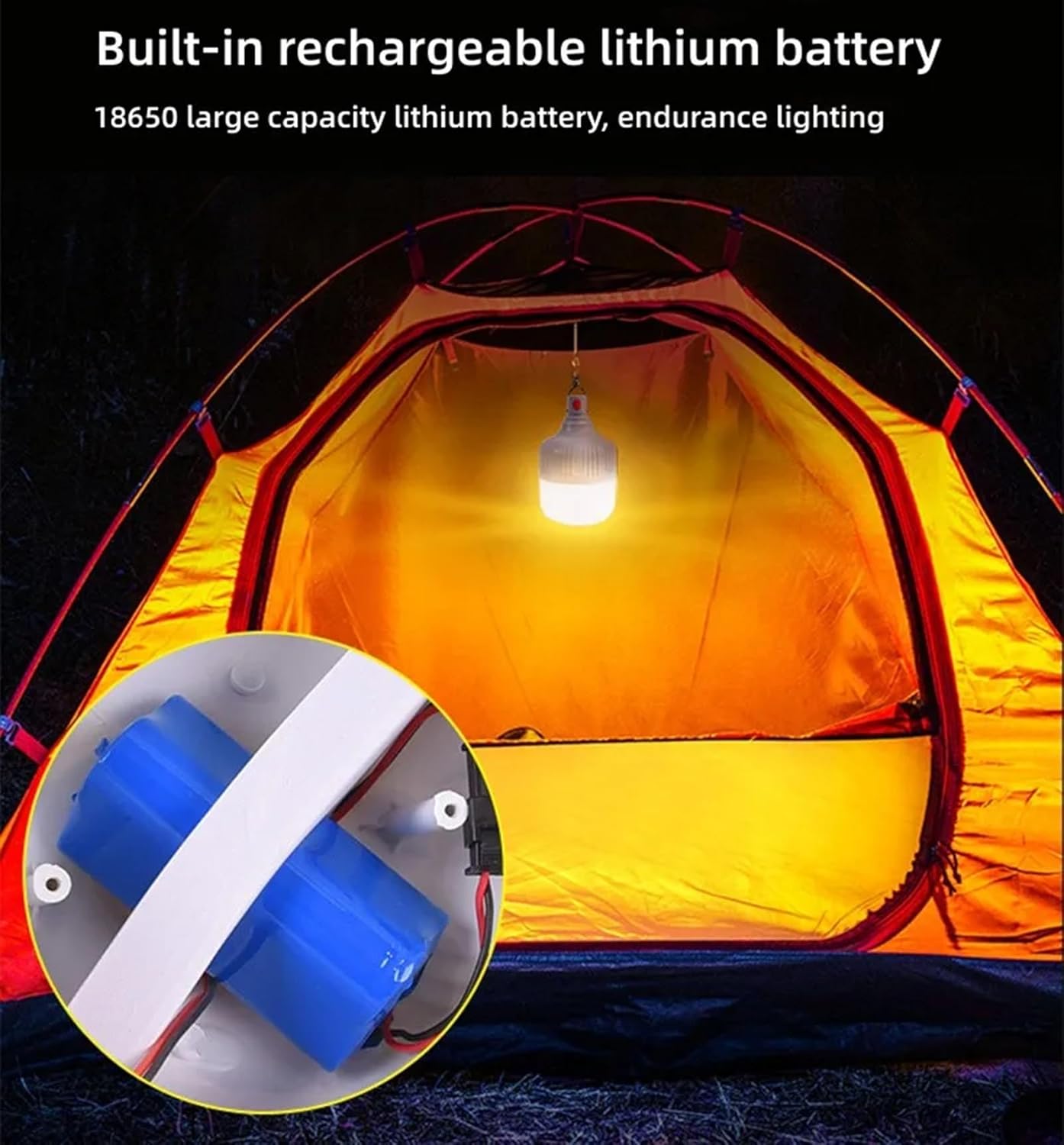 LED Bulb E 27 80w/150w/220w USB Rechargeable Energy Saving Emergency Household Use Outdoor Camping Illumination Portable Hook 2 Pack (Size : 150w)