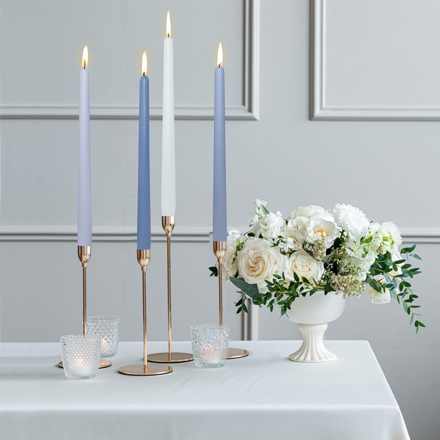 8pcs Scented Taper Candles 10inch Blue candlesticks for Wedding Home Mothers Day