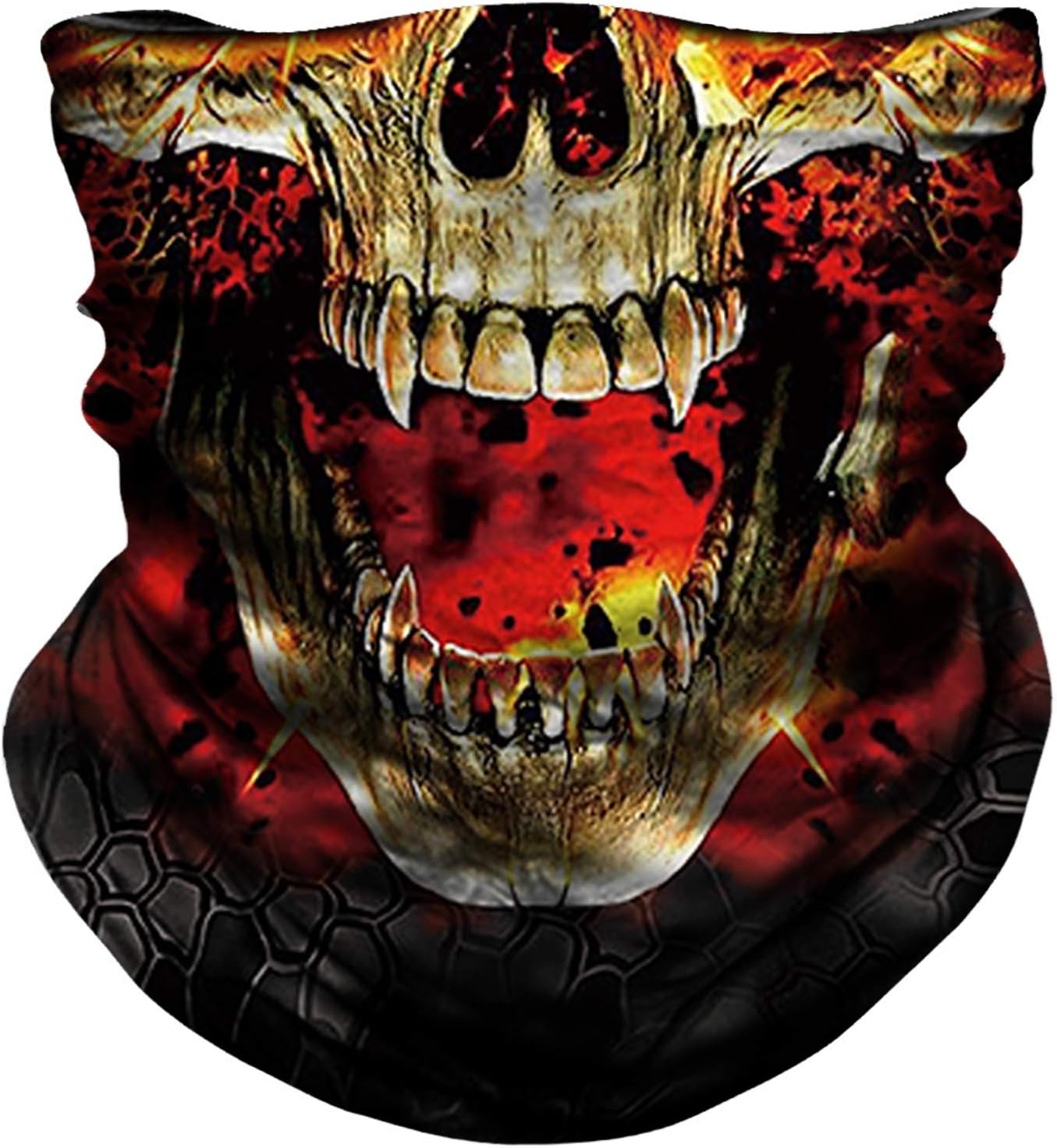 NTBOKW Neck Gaiter Face Mask for Men Women Tube Scarf Mask for Sun Wind Dust Protection Rave Motorcycle Riding Biker Fishing Hunting Festival Outdoor Summer Seamless Bandana Thin 3D Skull Flag Camo