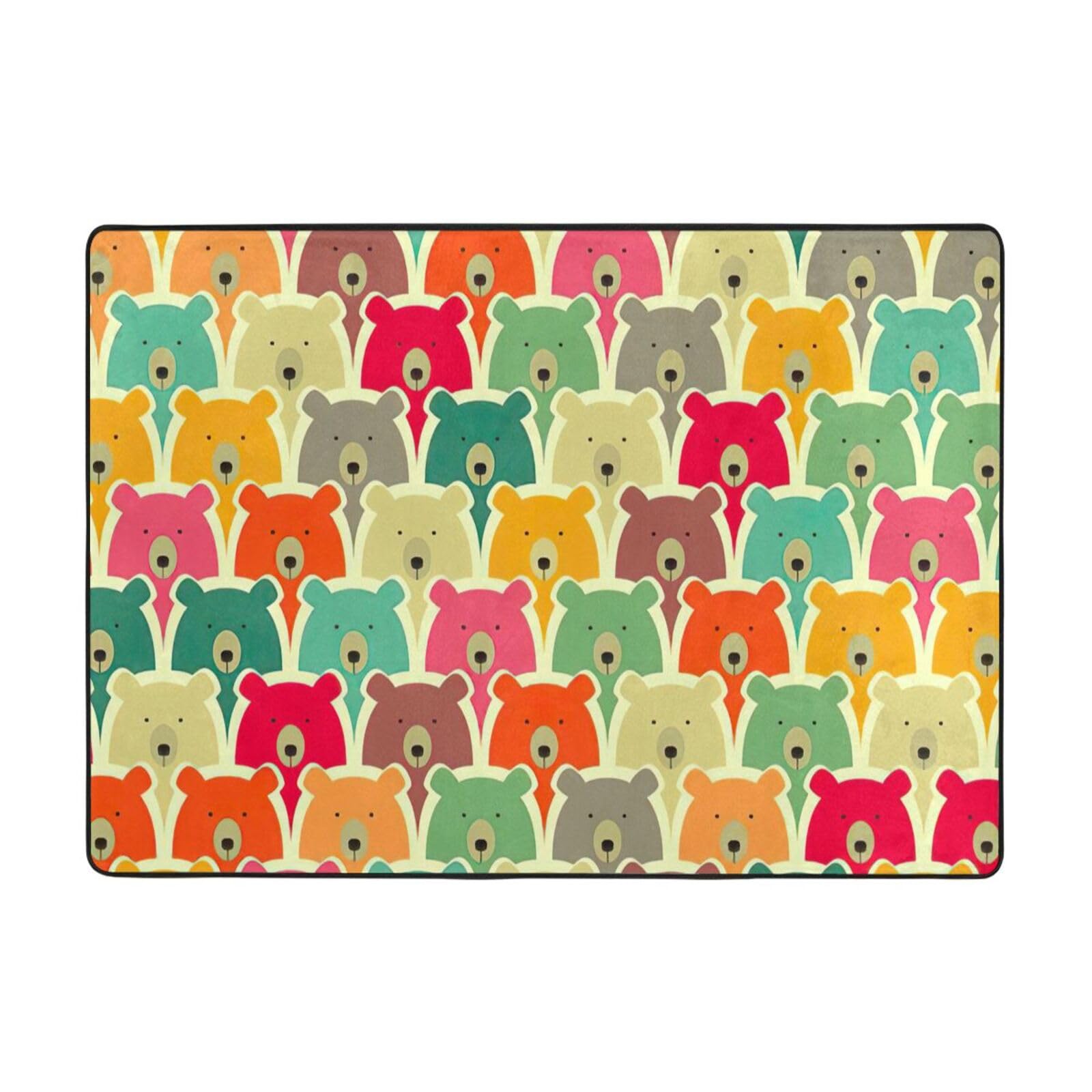 Tapis ours colorés EdWal anti-sol froid grand tapis en flanelle