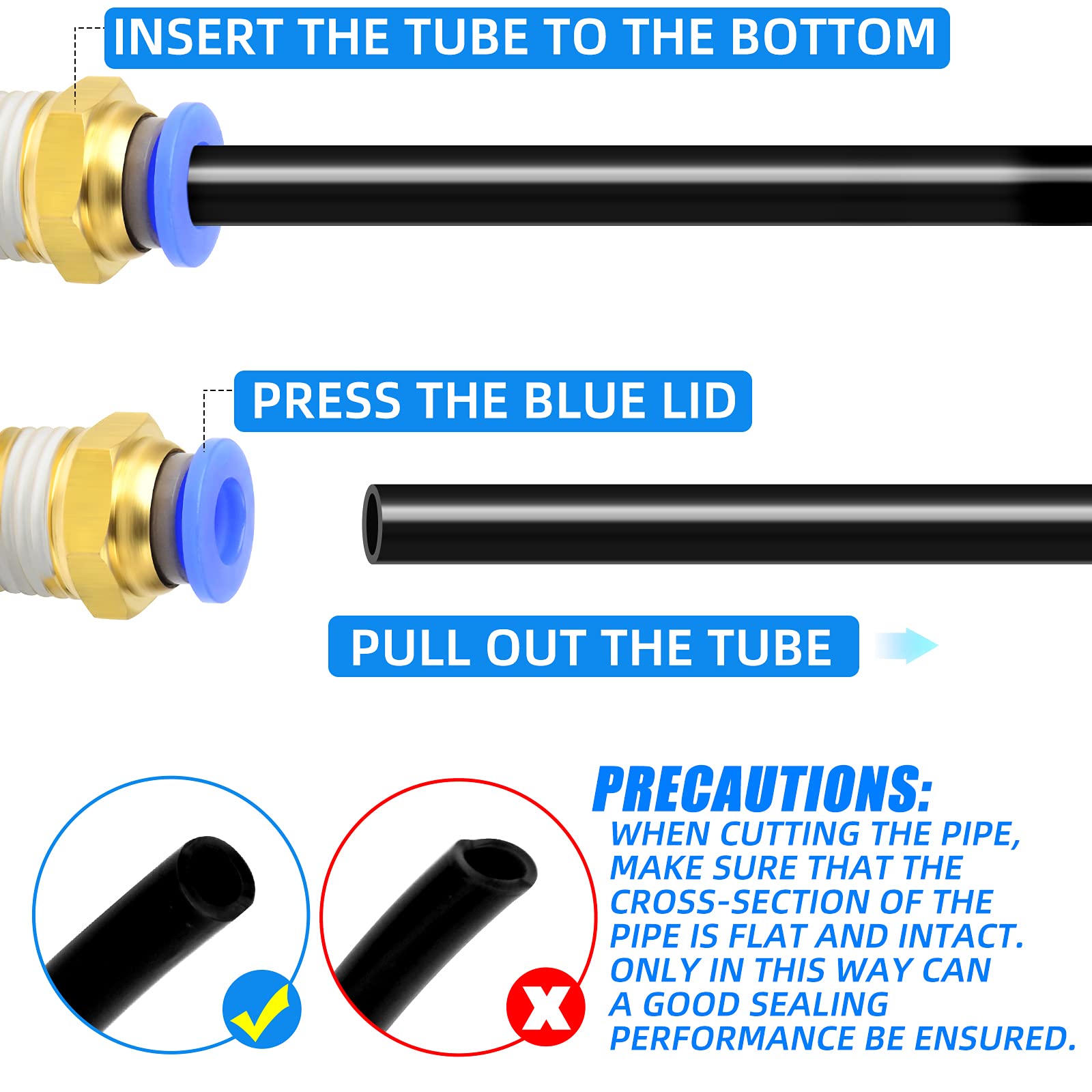 10 pezzi 6mm tubo OD x 1/4 BSP maschio dritto per collegare pneumatico raccordi (PC6-02)