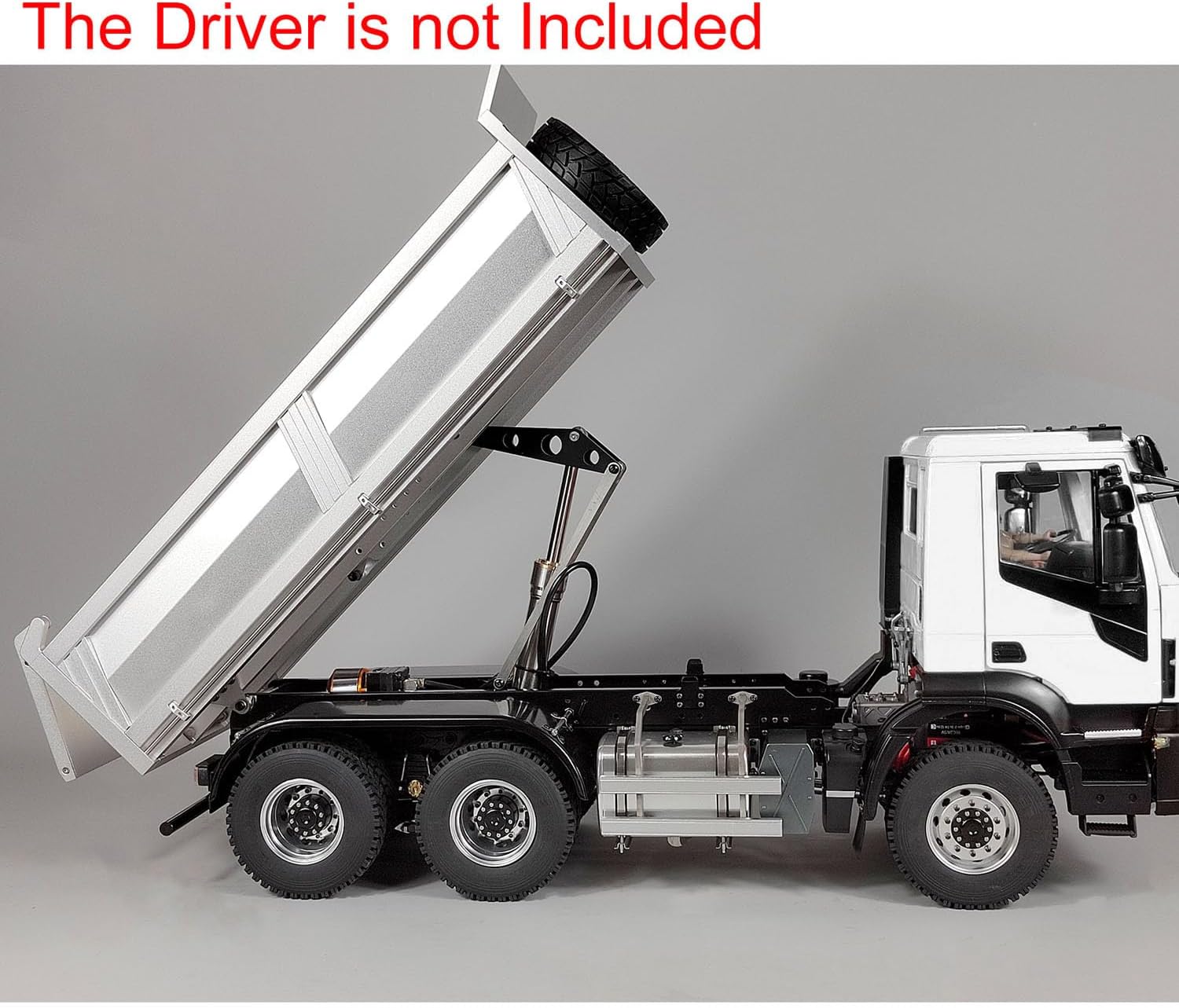 1/14 2-Speed Gearbox Hydraulic RC Dump Truck 6X6 Remote Control Tipper Car Model Hobby Grade Model(White)