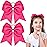 2 Packs Jumbo Cheerleading Bow 8 Inch Large Cheer Hair Bows with Ponytail Holder for Teen Girls Softball Outfit Uniform(Deep Rose Red)