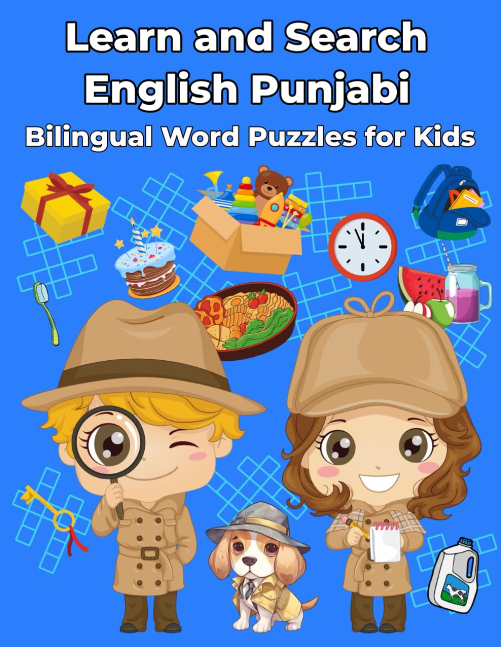 English Punjabi Bilingual Word Puzzles for Kids: Learn and Search