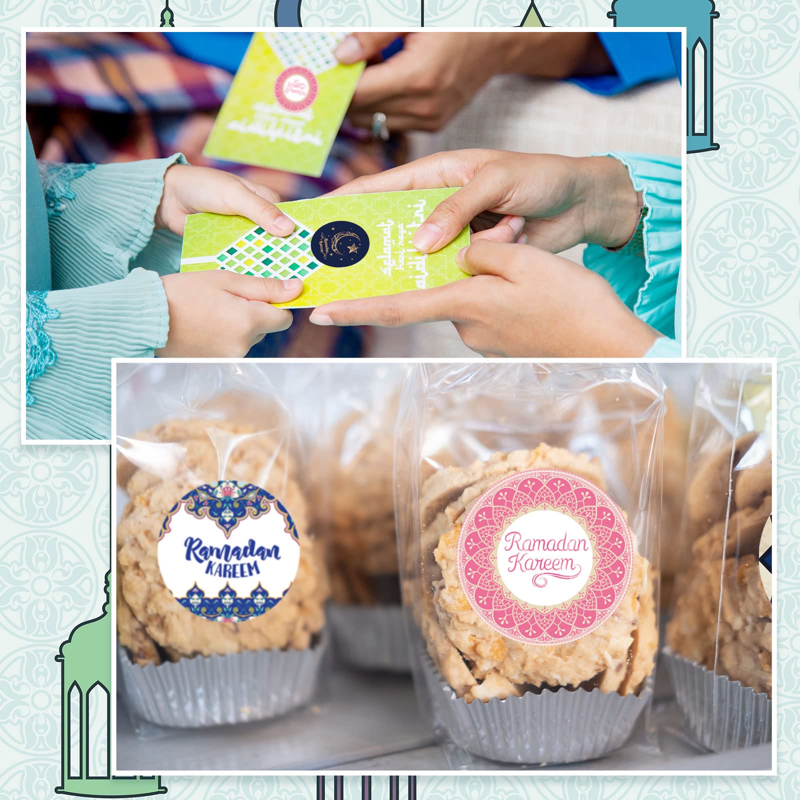 288 Stück Eid Mubarak Aufkleber – Bunte Ramadan-Deko, Wasserdicht, 8 Designs Für Geschenke & Karten
