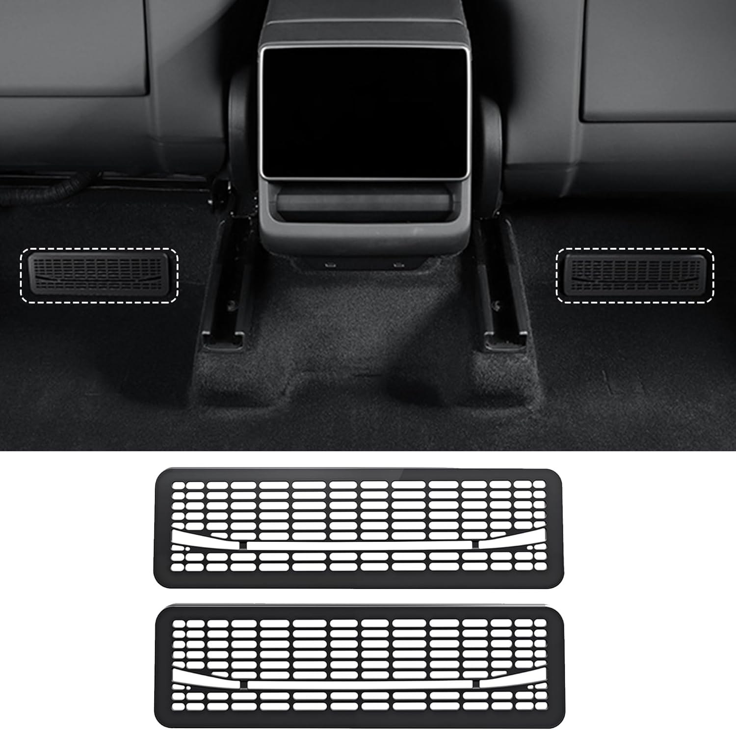 Front Grill for Tesla Model Y 2020-2025 Mesh Grille Grid Inserts Air Inlet Vent Grille Cover Replacement With Insect Protection Accessories For Model Y 2020-2025 (Excludes Juniper)
