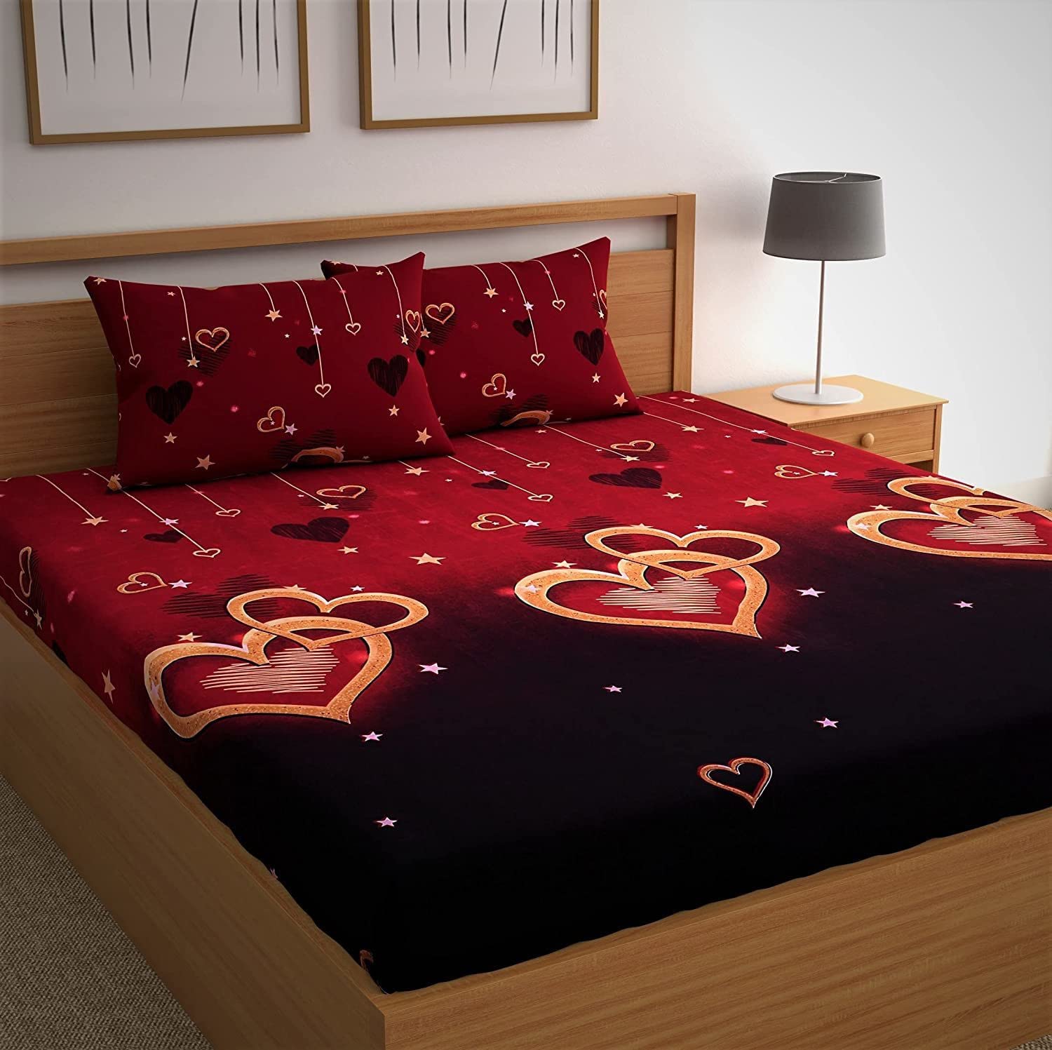 COTTON VILLAS 3D Printed Microfiber 3D Blue Phool Bedsheet for Double Bed with 2 Pillow Cover Microfiber and Cotton Mix Color Blue (88 X 88 inch) (B09XKCPG6H) Amazon Price History, Amazon Price Tracker