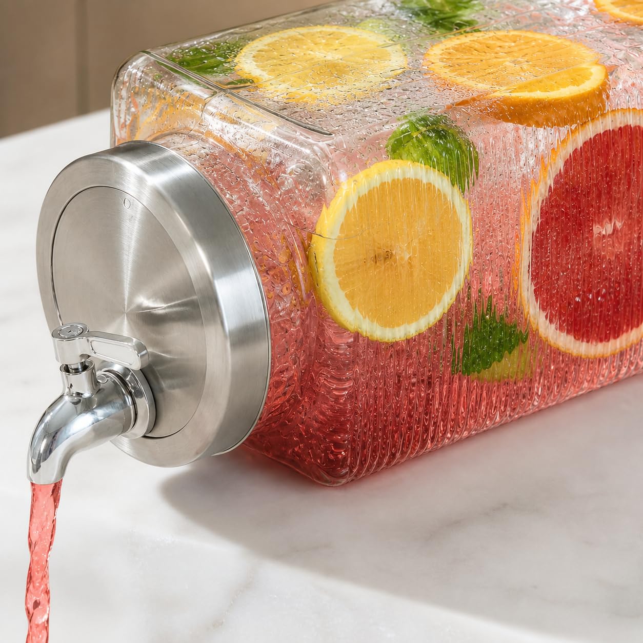 Dispenser Bevande Frigorifero Rubinetto, Componenti in metallo, Contenitore frigorifero, Per merende pomeridiane, Per appassionati di cucina, style to 1