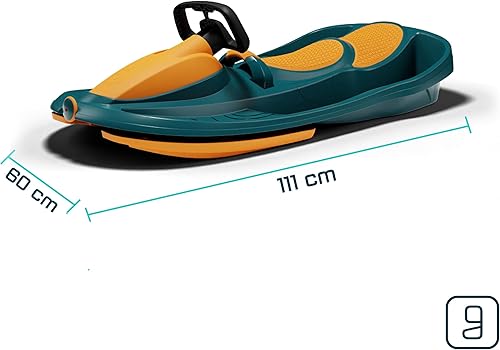 Vista 32 de Stratos - Trineo de nieve para niños - 2 personas Trineo de nieve orientable para mayores de 3 años Verde (Mystic Green),Azul (Electric Blue),rosado