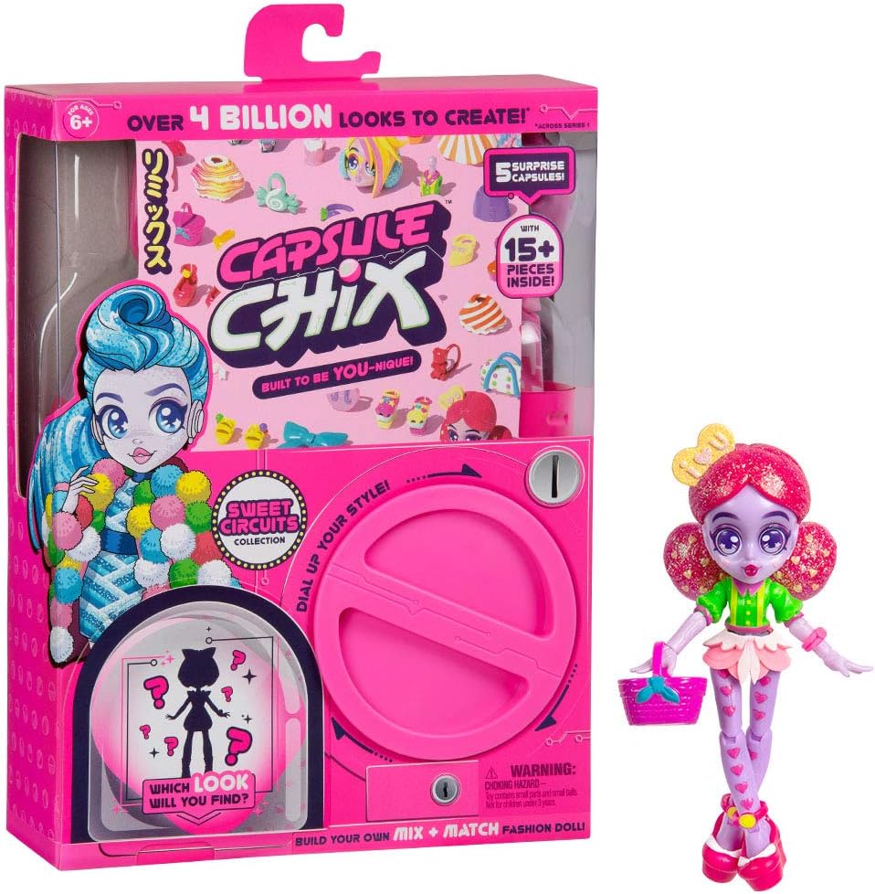 Capsule Chix Sweet Circuits Collection, 4.5 inch Doll with Capsule Machine Unboxing and Mix and Match Fashions and Accessories