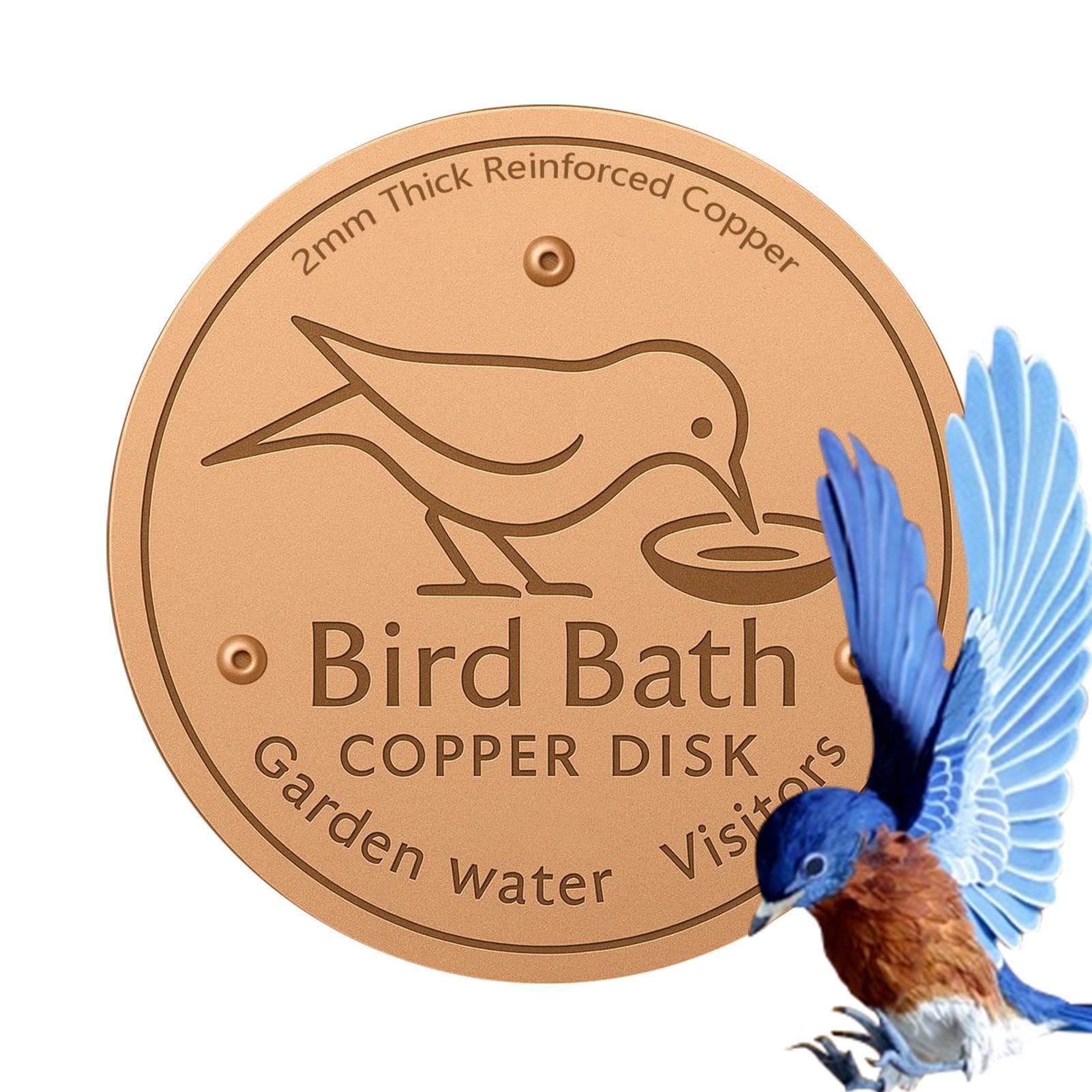 Copper Bird Bath Disk, Triple-Point Support Cleaner Tray, Metal Cleaner Disks, Bird Bath Purification Disk, For Safe Clean Water All-Season Outdoor Lawn Garden Fountain