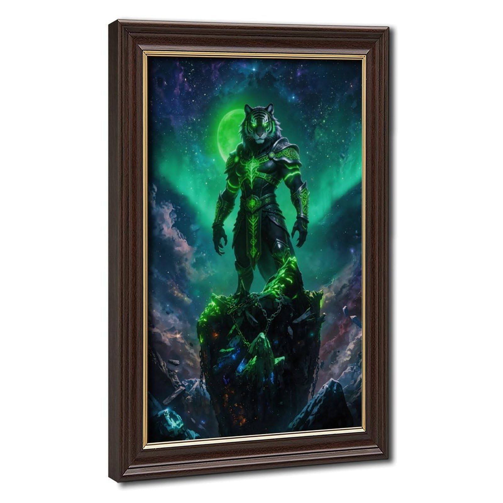 Bareronor Greenlight Tiger Sky Warrior Canvas Poster Bedroom Decor Landscape Office Room Decor Gift 12" L X 18" W