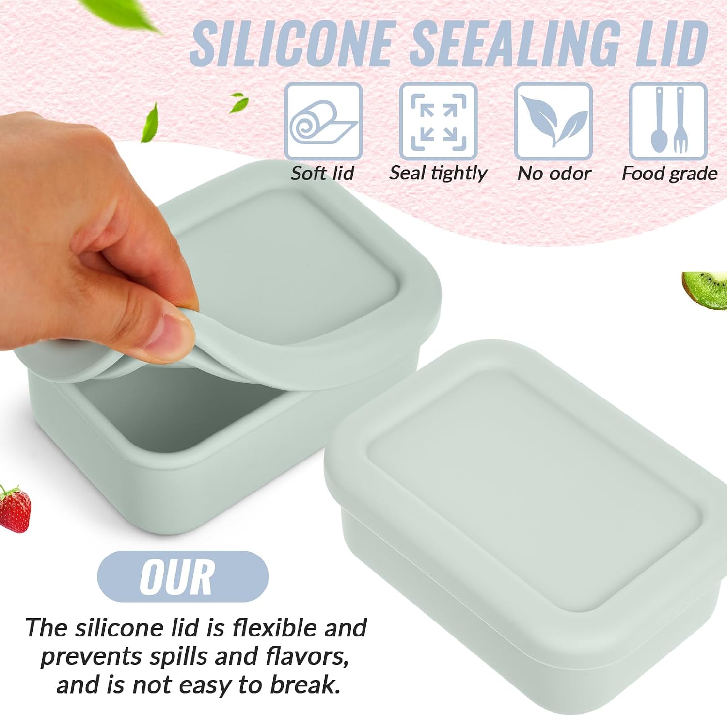Condition photo showing New/Like New for teenyyou 6 packs 1 cup silicone soup freezer molds with lid silicone soup freezer trays rectangle reusable food preserving tray freezing sauces stews(multiple color) multiple color 1 cup