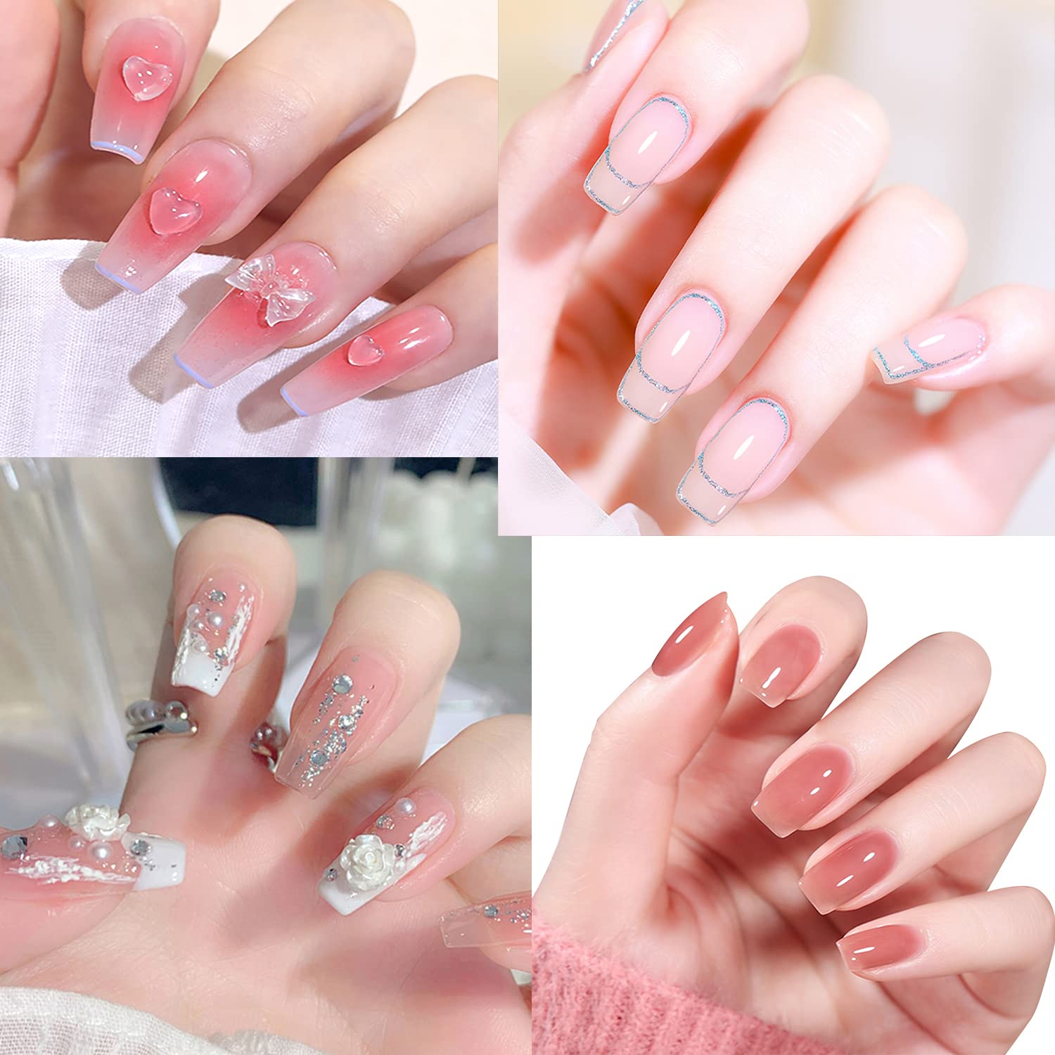 1000PCS Acrylic Nail Tips Short Nail Tips for Acrylic Nails - Clear White False Nail Tips Short Artificial Tips for Manicure with Box Acrylic False Nail Tip Extension Finger Toe Separators Salon Home DIY Design