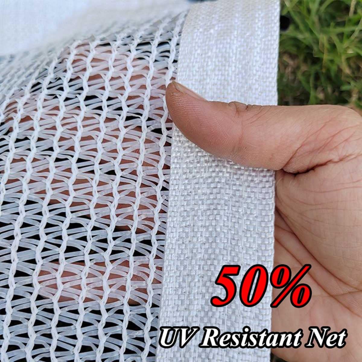 Rete ombreggiante Bianca con Protezione UV al 50% e Occhielli per Serra, fienile, canile, pollaio. Disponibile in Diverse Misure: 1x2m, 2x2m, 2x3m, 3x3m, 3x4m, 5x5m, 3x6m.