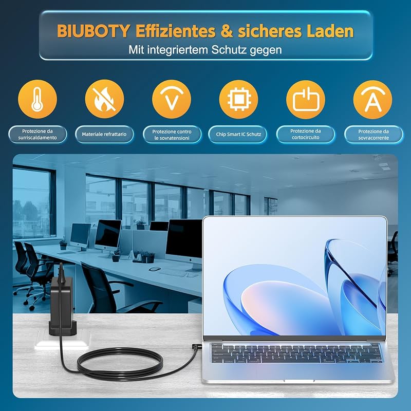 BIUBOTY 45W Asus töltő kábel 19V 2.37A Zenbook UX303U UX305 UX430U laptop adapter