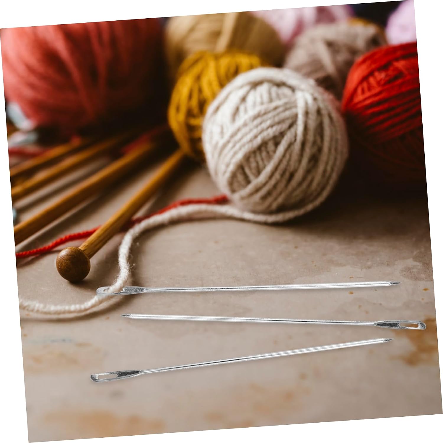 CORHAD 100pcs Large Eye Tapestry Needles Hand Sewing Needles Portable for Knitting Crafts