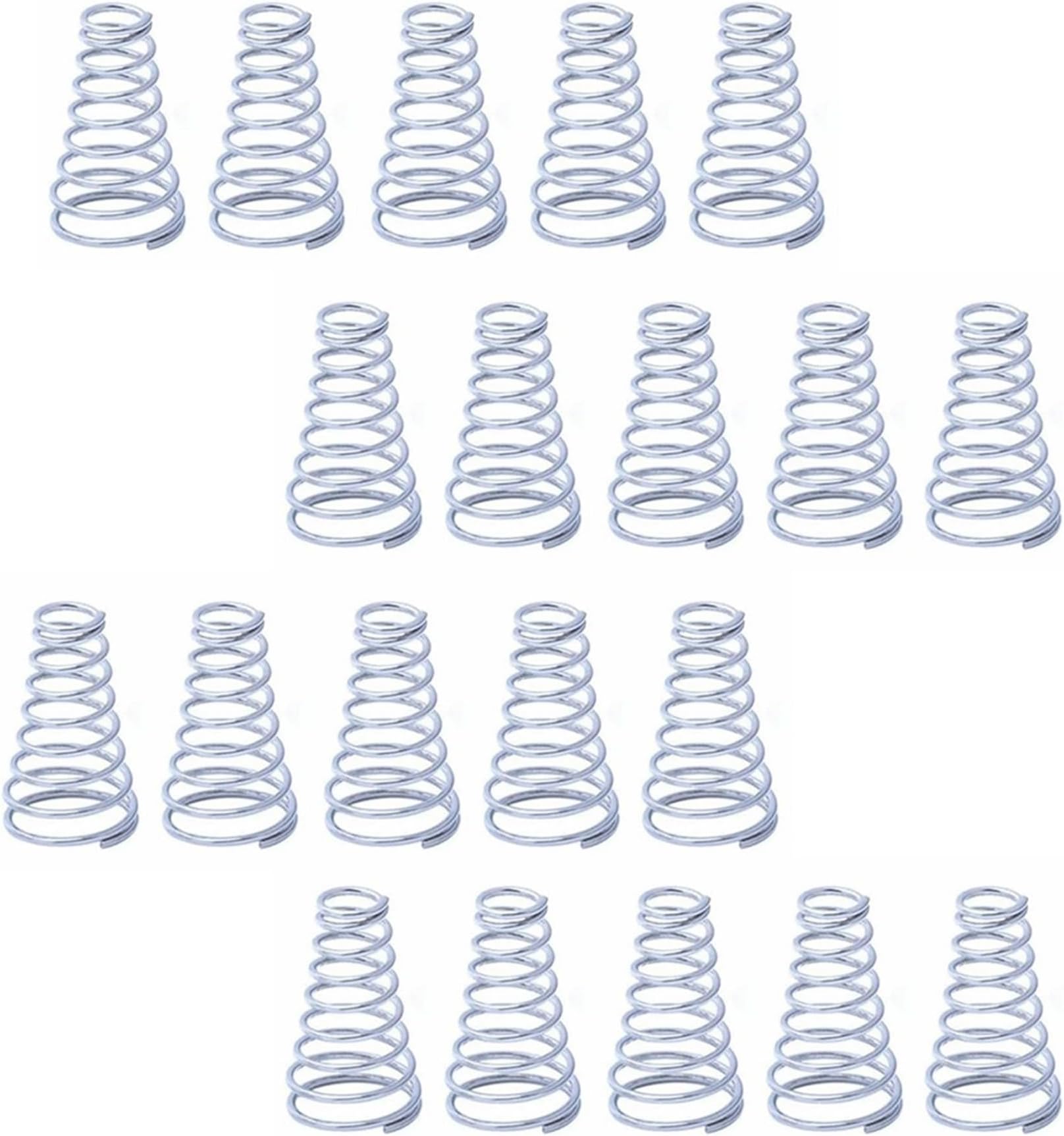 20pcs 304 Stainless Steel Taper Spring, Conical Cone Compression Spring, Tower Pressure Spring Wire Dia 0.3-0.8mm Height5~30mm ( Size : 0.7x6.5-14x15mm )