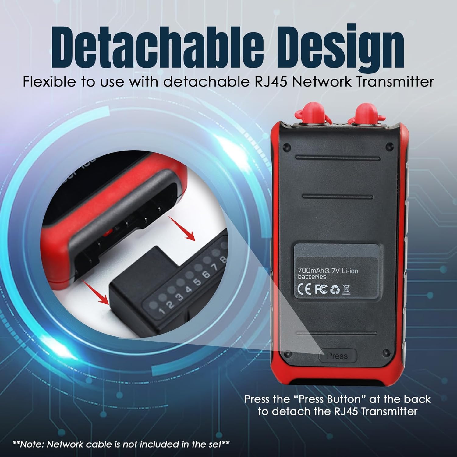 4 in 1 Optical Power Meter Network Tester FC/SC/ST Universal Interface Fiber Tester Optic Power Meter Rechargeable LCD Digital Fiber Optic Cable Tester for RJ45 Network Tester