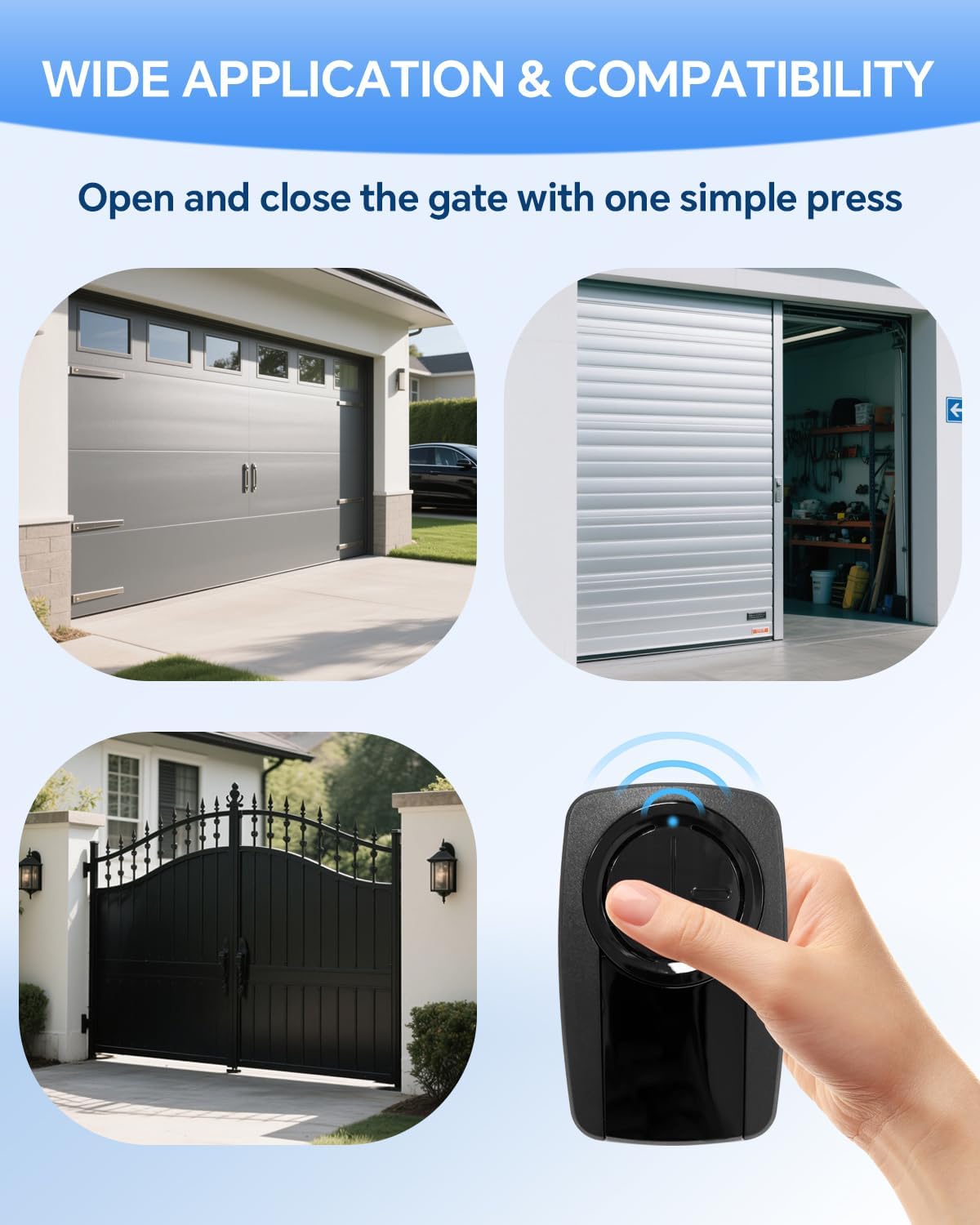 380UT Chamberlain klik5u-bk2 klik3u-bk Garage Door Opener Remote Clicker, 375UT Universal Garage Door Remote for Lift Master Craftsman Genie, Dip Switch (Black 3PC)