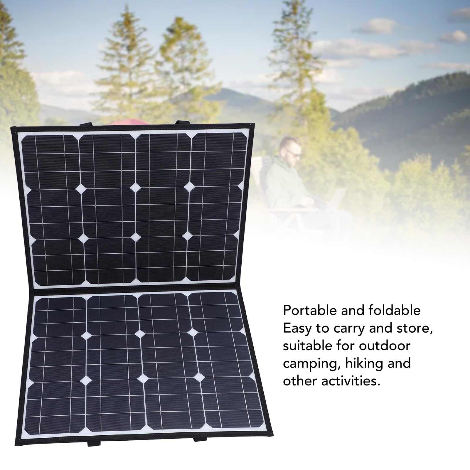 Kit de cargador portátil USB dual monocristalino de alta eficiencia con panel solar plegable de 200 W con guía de ángulo para acampar, caminar, aventuras al aire libre