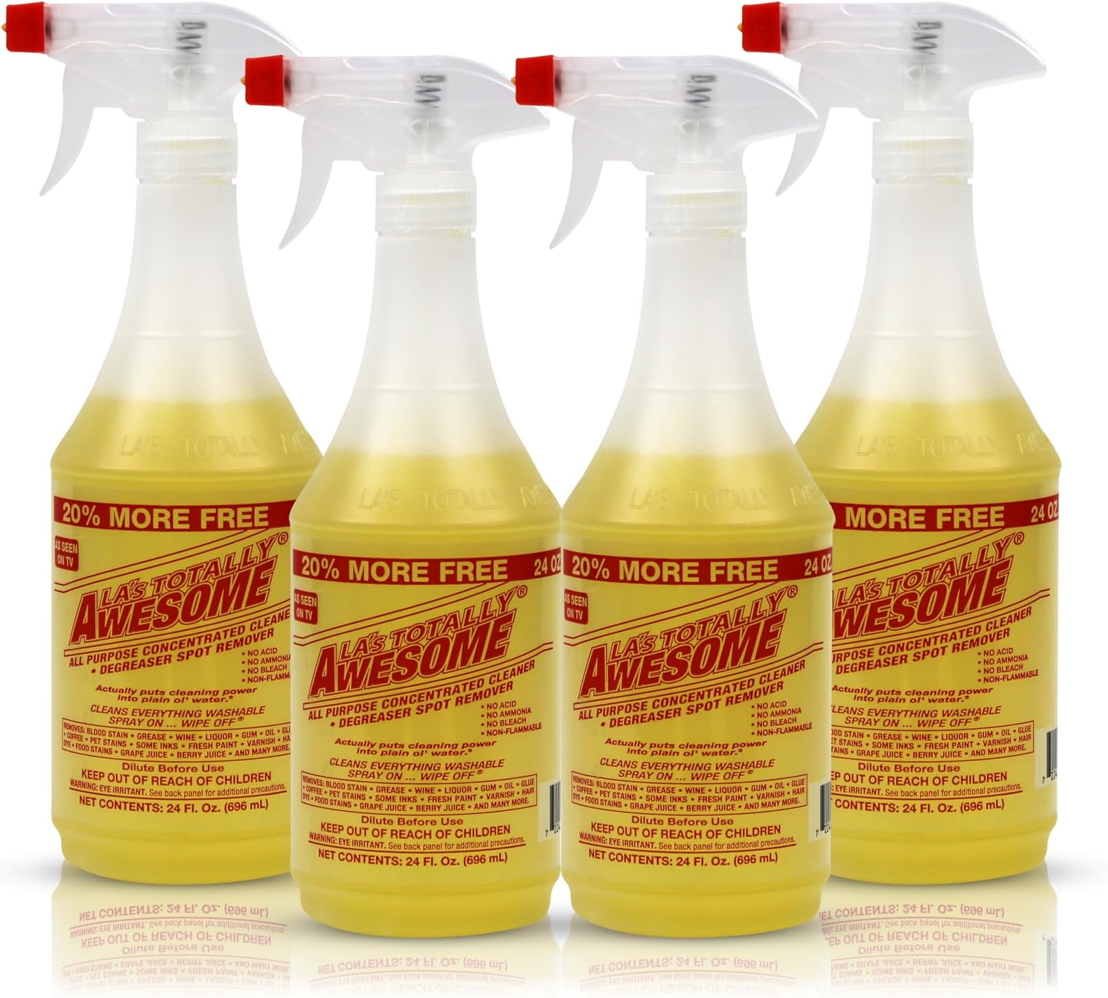 All Purpose Cleaner Spray – 24oz (Pack of 4) Heavy Duty Multi-Surface Degreaser & Stain Remover – Ready-to-Use Cleaning Spray for Kitchen, Bathroom, Floors, Auto & More