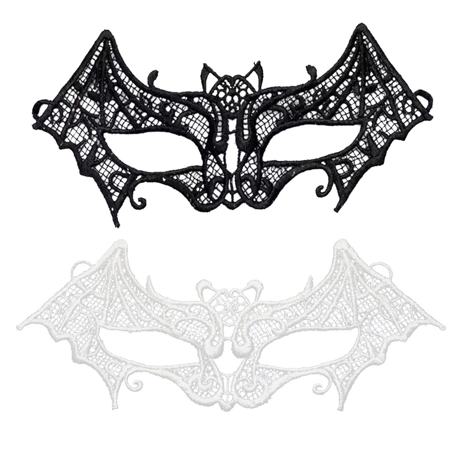 MEMOFYND 2 Pieces Of Bat Lace Eye Masks, Fashionable And Sexy Masks For Women, Personalized Hollow Masks, Masquerade Masks, Party Costume Masks