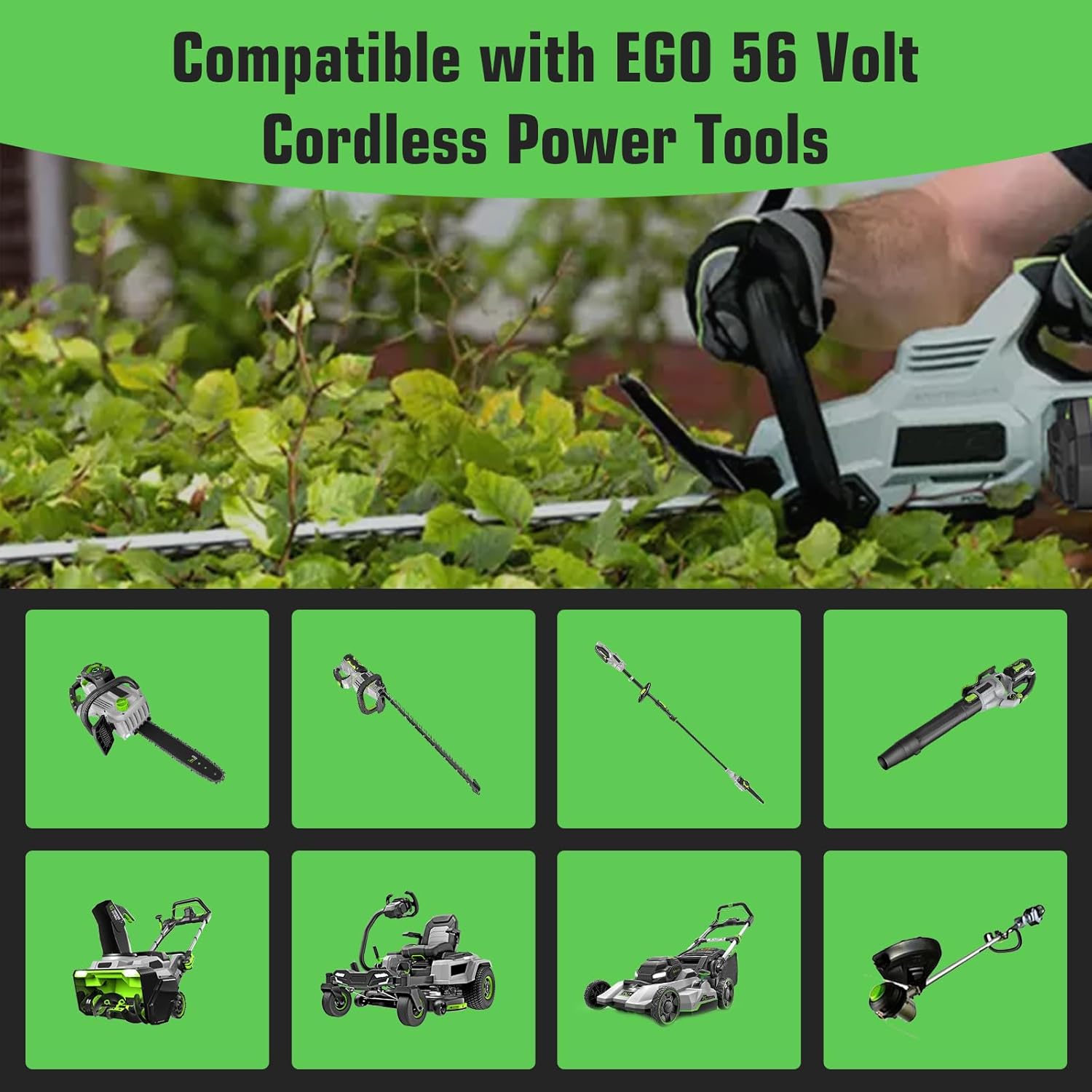 2 Packs 56 Volt Lithium ion Battery BA2800T Replacement for EGO 56V Battery 5000mAh(Black) - Image 3