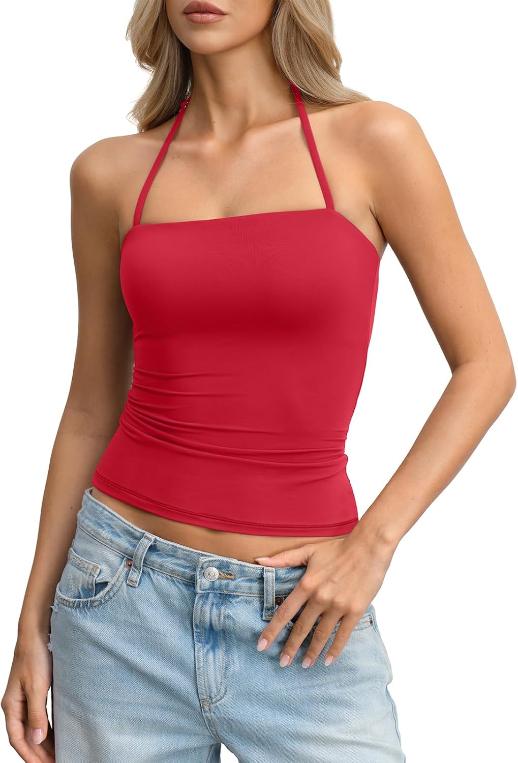 Womens Padded Halter Tank Top Double Lined Backless Tops Y2k Going Out Slim Fit Shirts Sexy Summer Outfits 2026 - Image 4