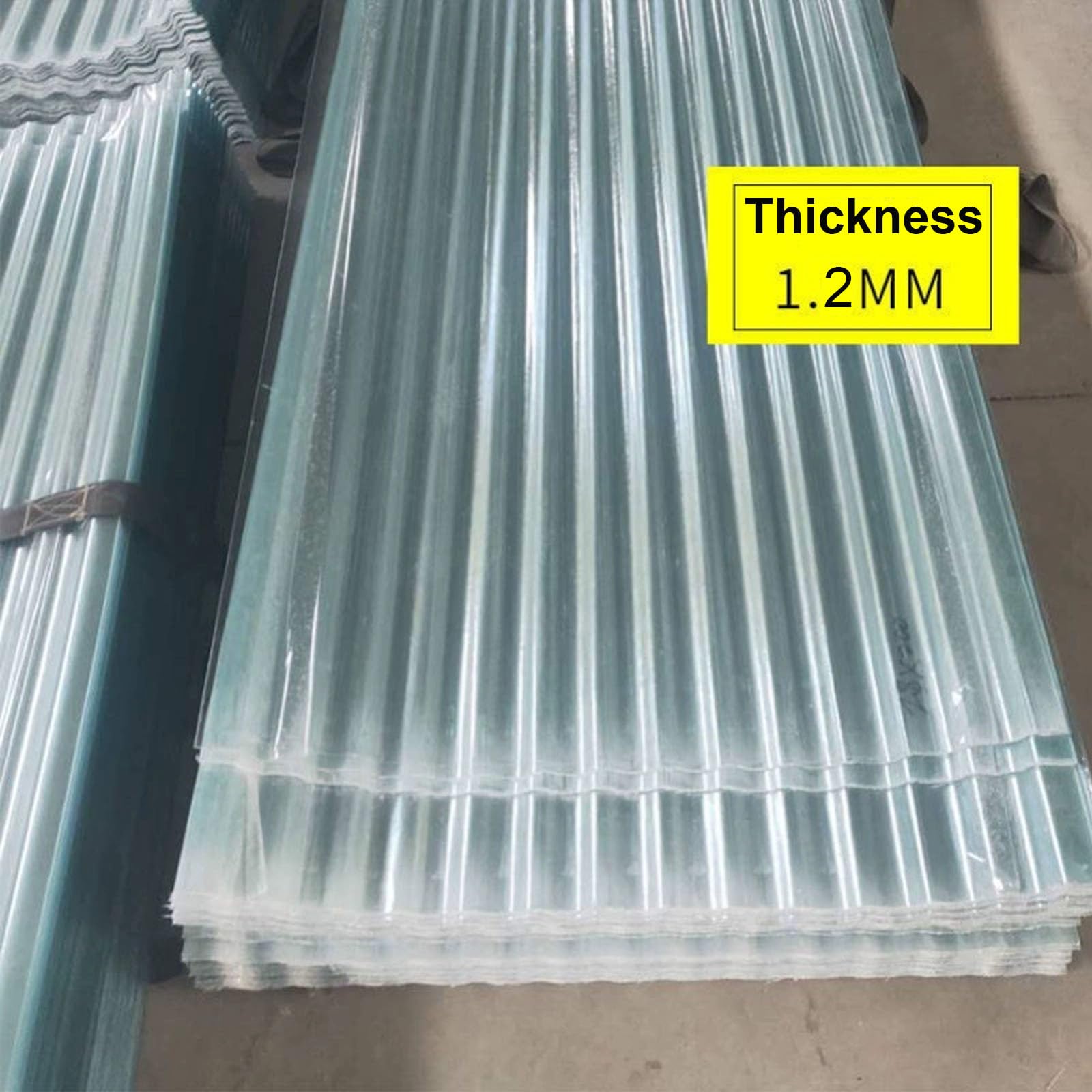 1.2mm Planchas Transparentes Tejados, 2/4/5/8/10/13/15/20pcs Hojas De Techo Corrugado, Paneles Para Tejado Resistentes Al Impacto, FRP Con Resistencia A Los Rayos UV (0.9×0.9m,4pcs)