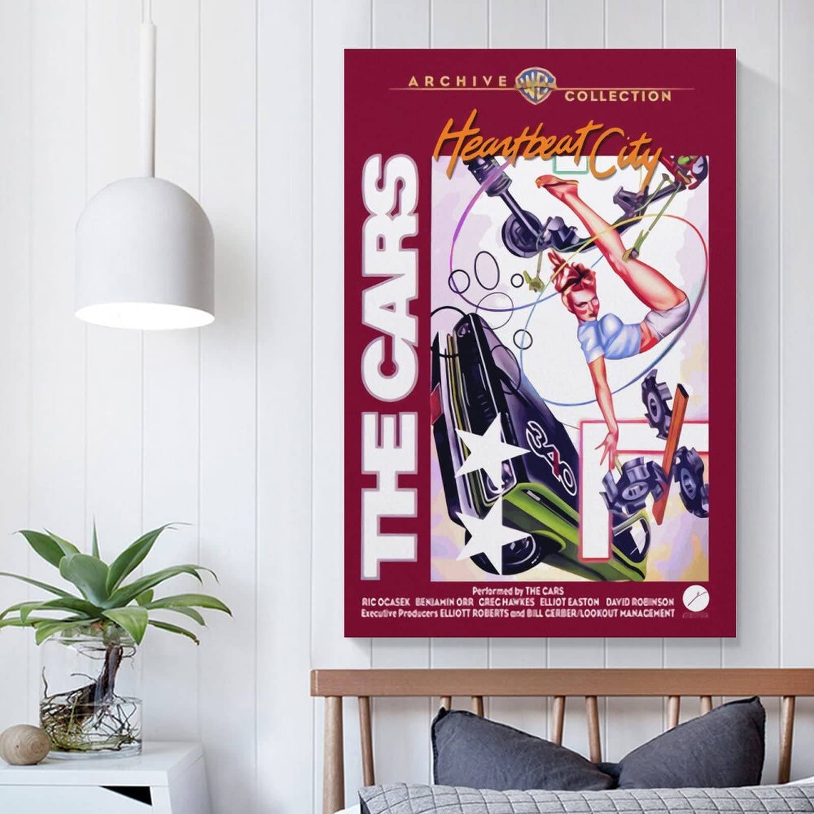 Aleakea The Cars Heartbeat City Vintage Canvas Wall Art Poster
