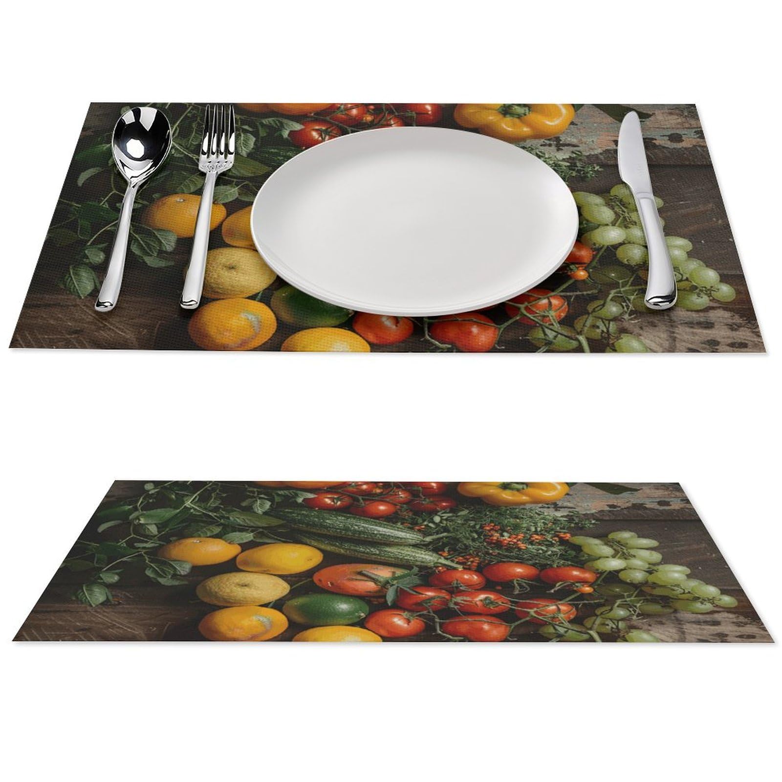 Lot de 6 sets de table antidérapants en PVC tissé résistant à la chaleur