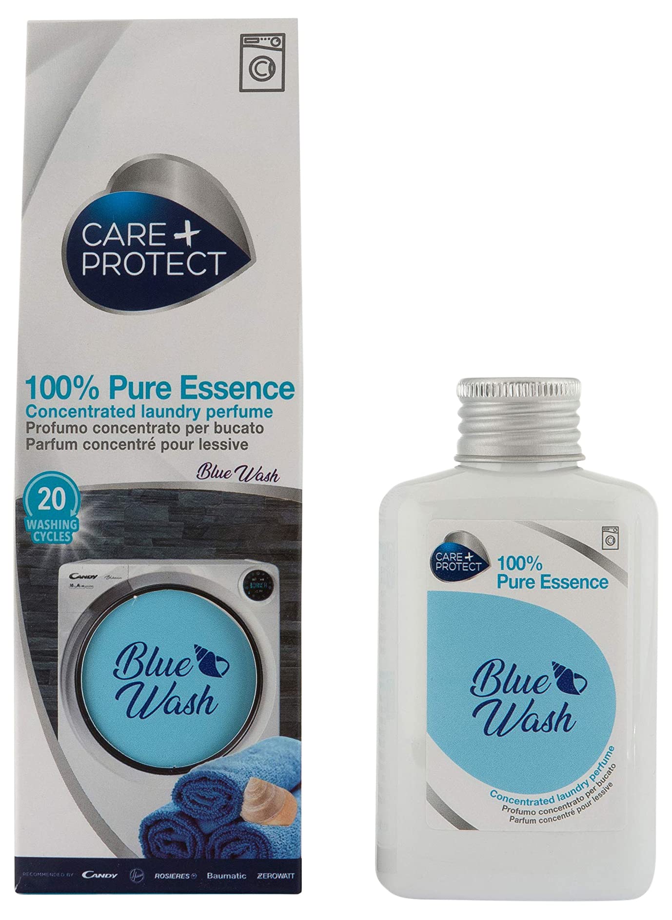 Blue Wash, 100% Pure Essence, Laundry Perfume for Washing Machine, Concentrated Essence for Linen and Clothes, Active Formula Long Lasting, up to 5 weeks, 20 cycles, 100ml