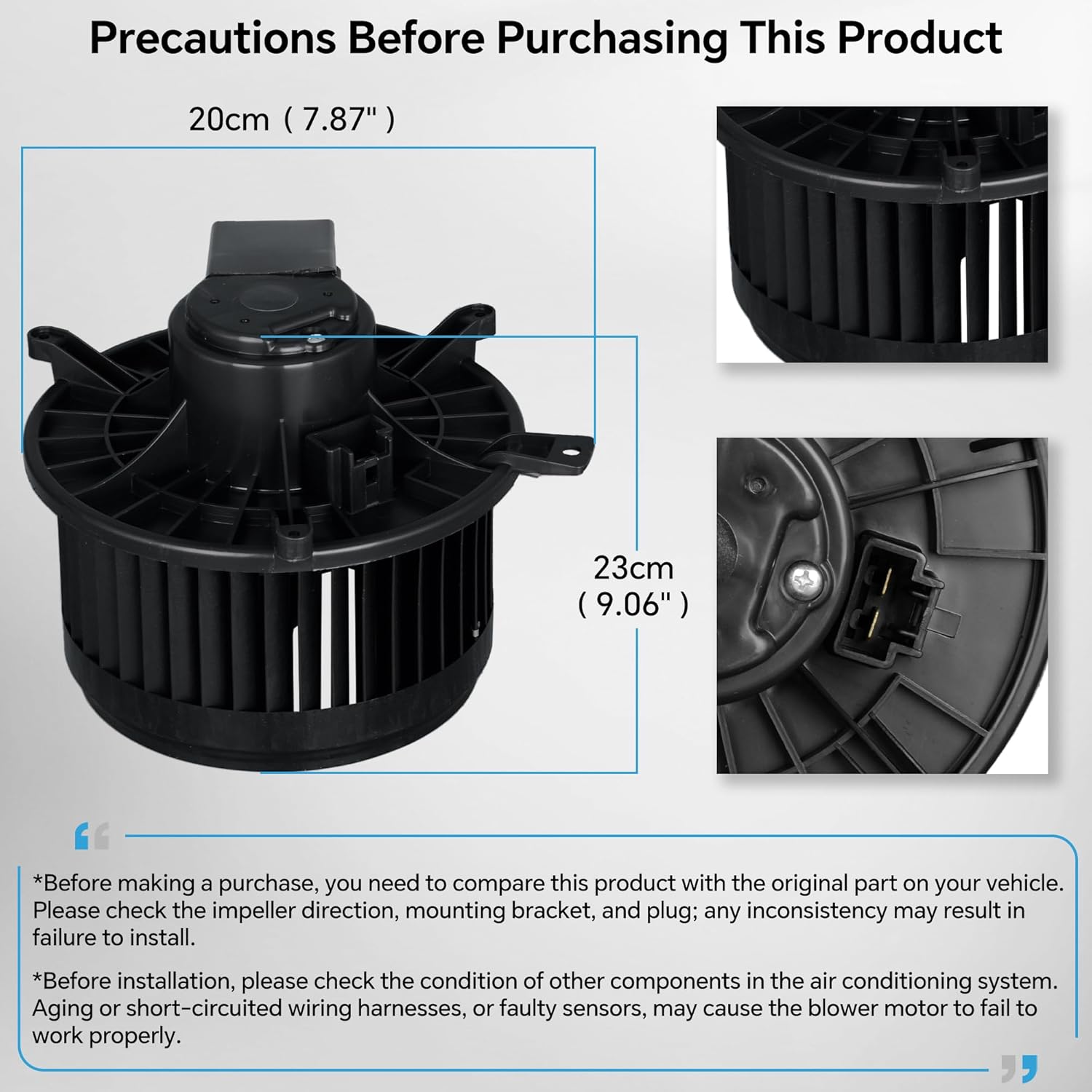 700216 HVAC Front Blower Motor Compatible with Dodge Grand Caravan/ Durango Chrysler Town & Country Jeep Grand Cherokee Replace 68029719AB 68224166AB