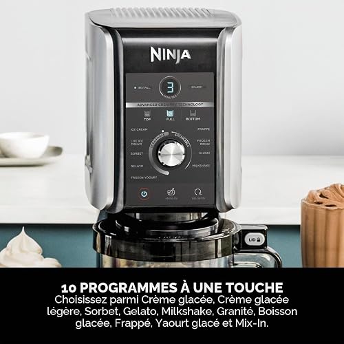 Ninja CREAMi Deluxe Ice Cream Maker & Frozen Dessert Maker with 3 Tubs, 10 Functions, Makes Ice Cream, Gelato, Sorbet, Frozen Yoghurt, Milkshakes, Slushi & More, 2-in-1 Flavour Option, Silver, NC501UK - 4