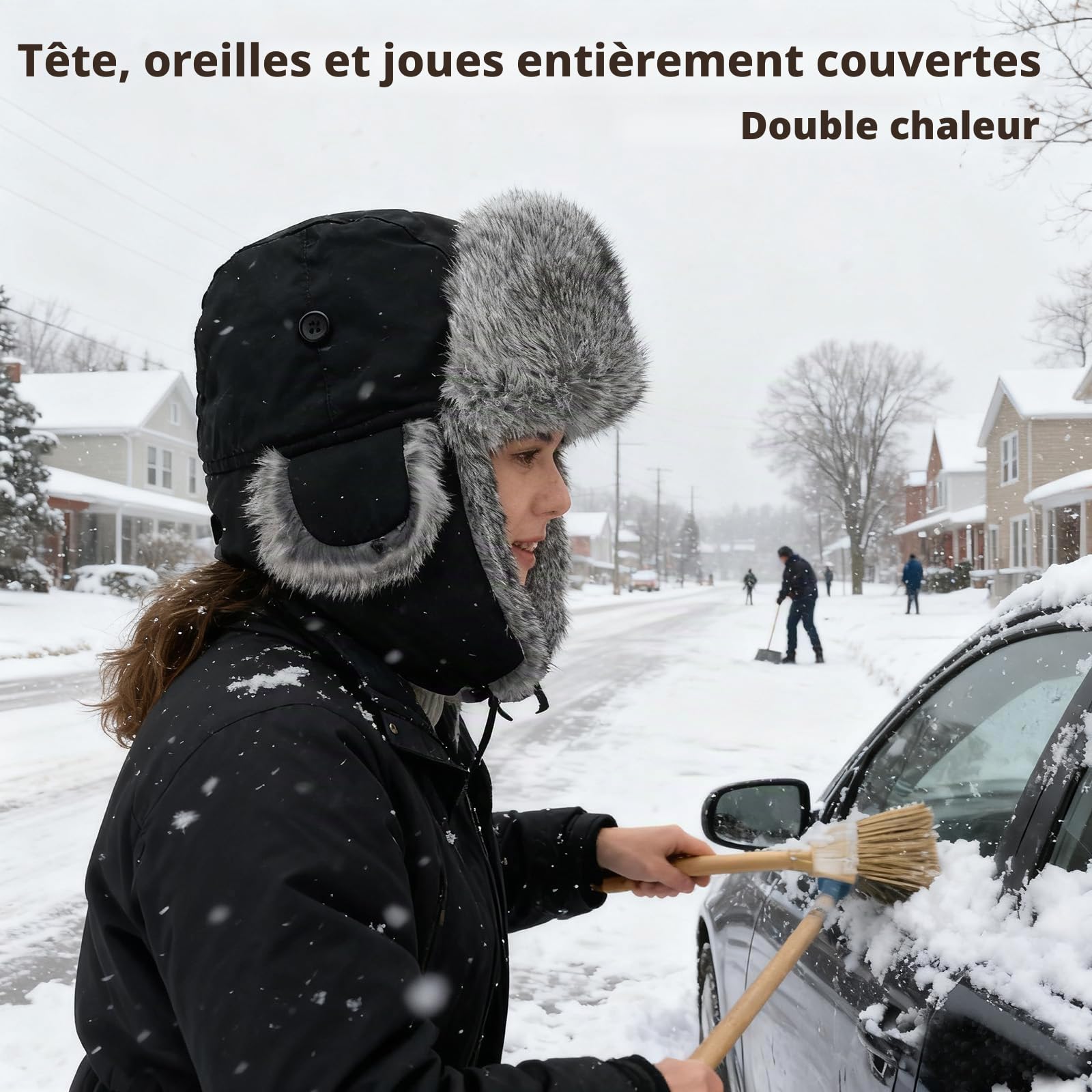 HEYANN Casquette Chapka Homme Bonnet Cache Oreille Homme Hiver Aviateur Sovietique Chapeau Trappeur Fourrure Russe Ushanka Femme Bonnet Homme Hiver