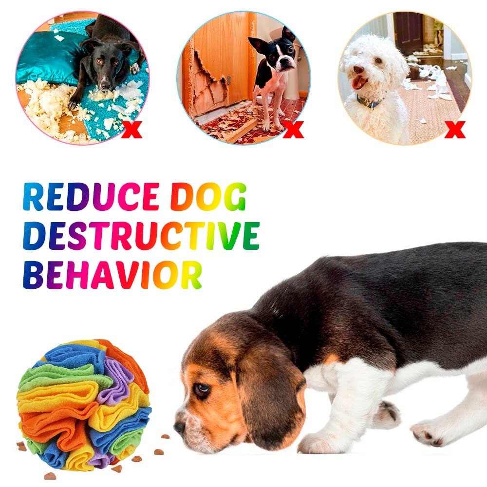 DONGKER Sniffing Ball per Cani,6/8" Giocattolo Palla da Snuffle per Cane Lavabile Giocattoli Puzzle per Animali Addestramento e Giochi Interattivi (7.9, arcobaleno)
