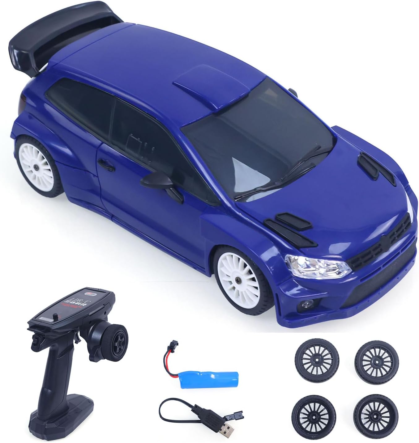LDRC 1:28 4x4 4WD Plastic RC Off-Road Vehicles Drift Car Model LD2801 RTR Remote Control High Speed Race Car Hobby Model for Collection Boys Gift Ages 14+(Blue)