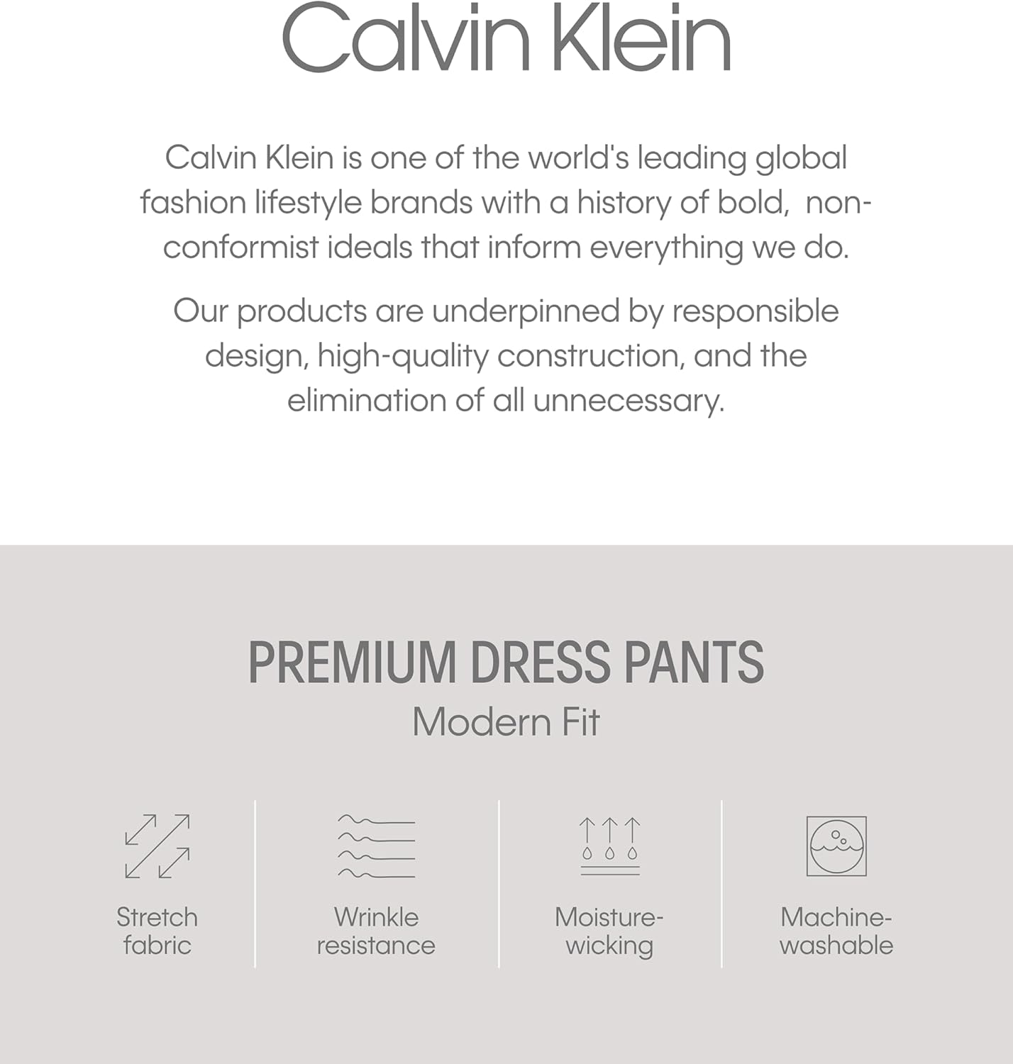 Calvin Klein Men's Modern Fit Dress Pants | Suit Pants for Men | Performance Stretch Fabric, Flat Front, Ready-to-Wear - Image 6