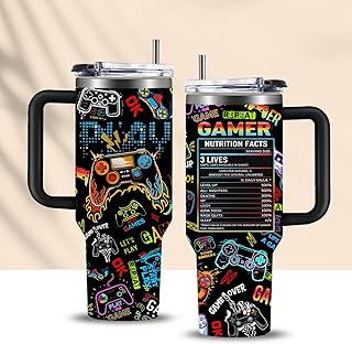 Gaming Gifts for Men Boys, Gamer Gifts for Men, 40oz Gamer Tumbler Cup, Gaming Mugs, Teen Boy Gift Gamings Stuff, Gaming Gamepad Presents for Son, Birthday Gift for Him Mens Boys Gamings Cup