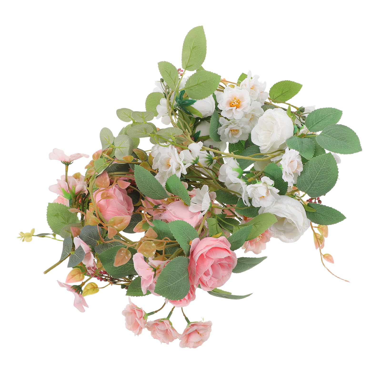 Guirlande de fleurs artificielles blanc rose Toyvian pour mariage et déco