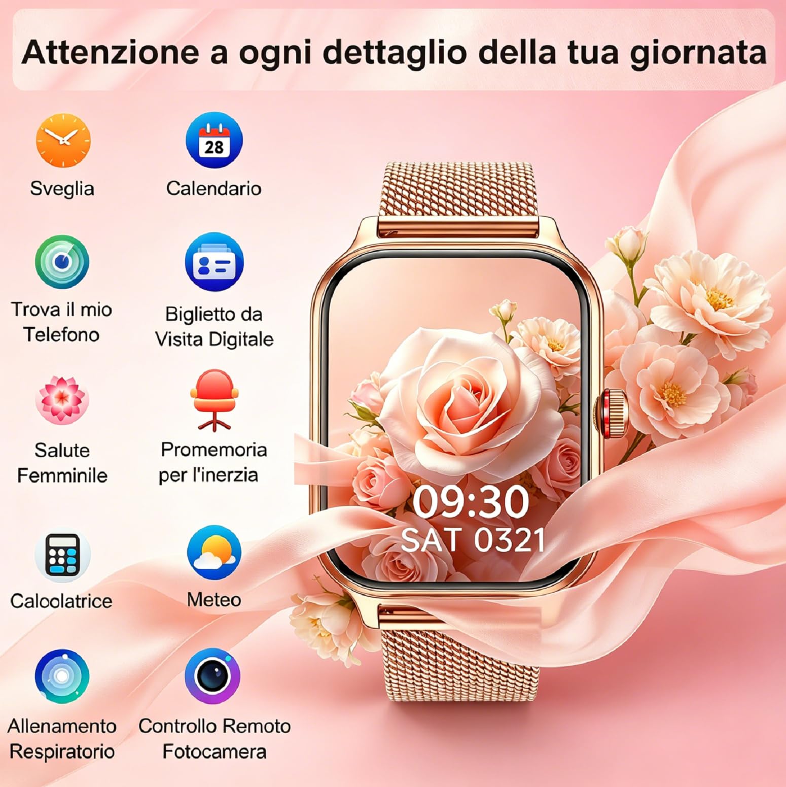 LODIMEKE Smartwatch Pressione Sanguigna e Chiamate, 1.96" Orologio Uomo Donna Fitness con Cardio Contapassi Sonno, 100+ Modalità Sportive, Sveglia e Calcolatrice, AI Assistente, Regalo per iOS Android