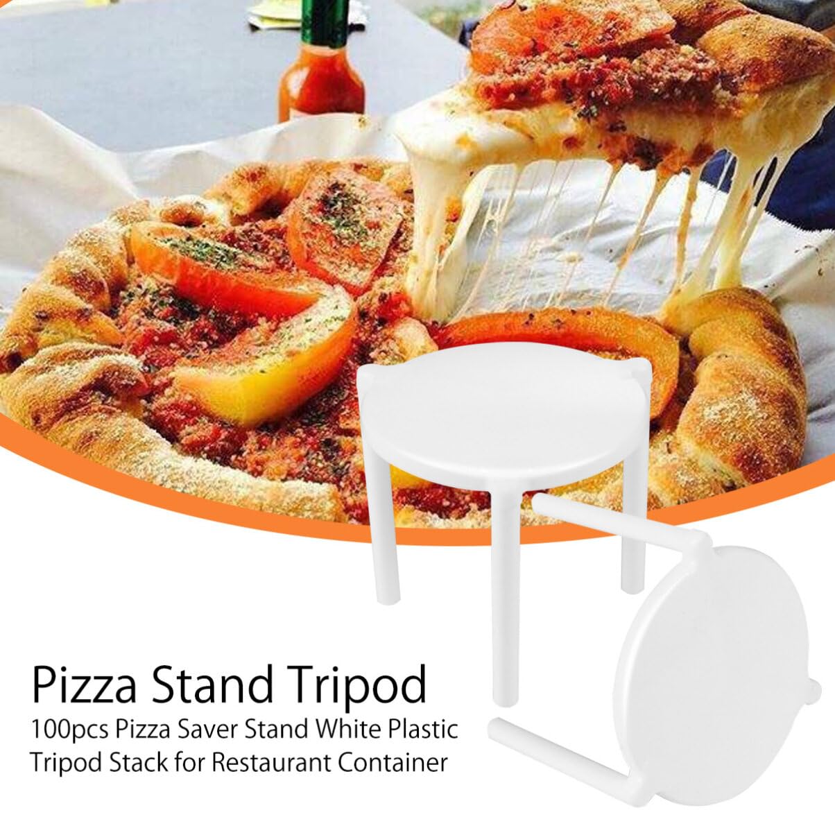 100pcs Pizza Stand Support Frame Pizza Tripod Plastic Tripod Stack Pizza Saver Stand