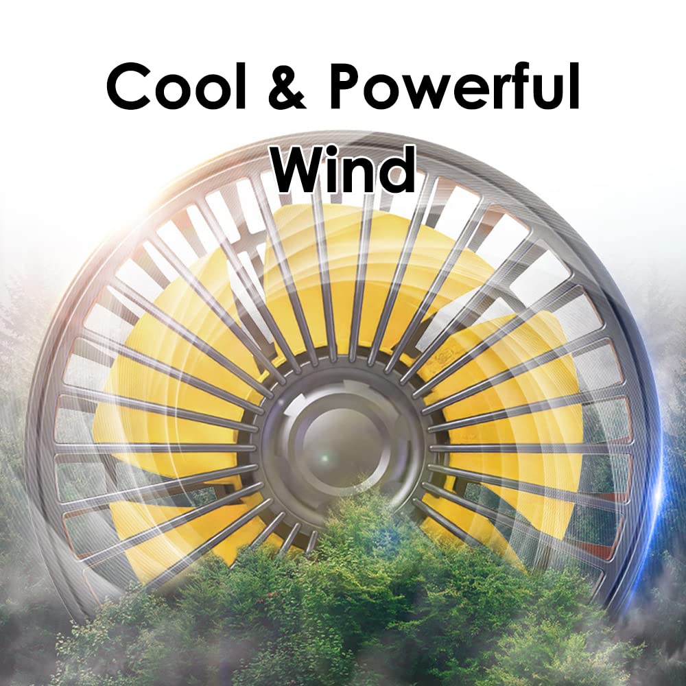 Circulateur d'air de refroidissement électrique à trois têtes Ventilateur automatique rotatif à 360° Ventilateur de refroidissement de voiture portable pour berline/SUV/RV/Bateau/Camion