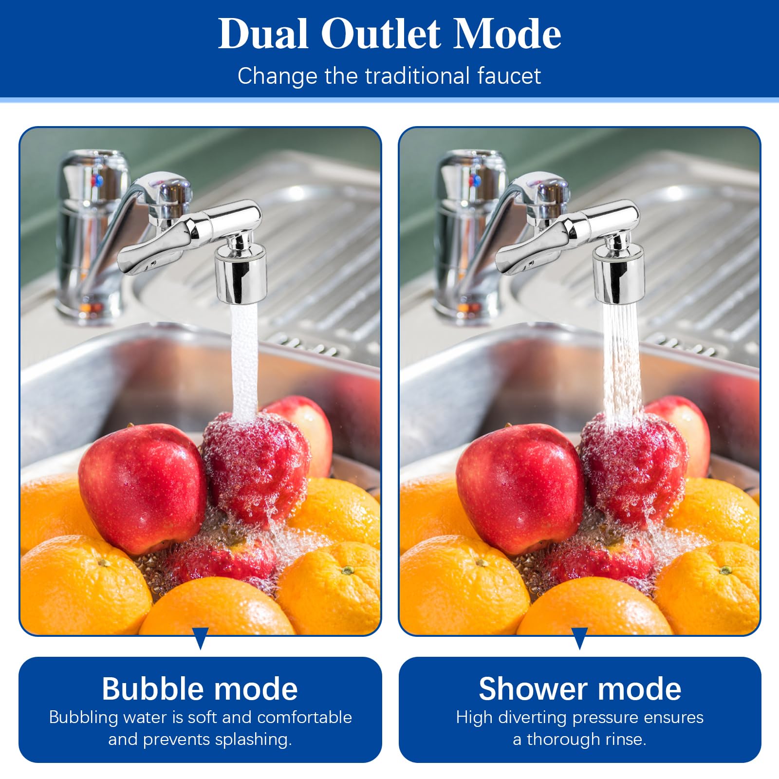 Prolunga Per Rubinetto Con 2 Getti Regolabili - Aeratore Rotante 360° Per Cucina E Bagno - Foto 7