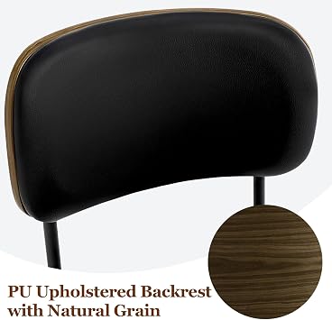 26 Counter Height Swivel Bar Stools Set of 2 with Back, Black