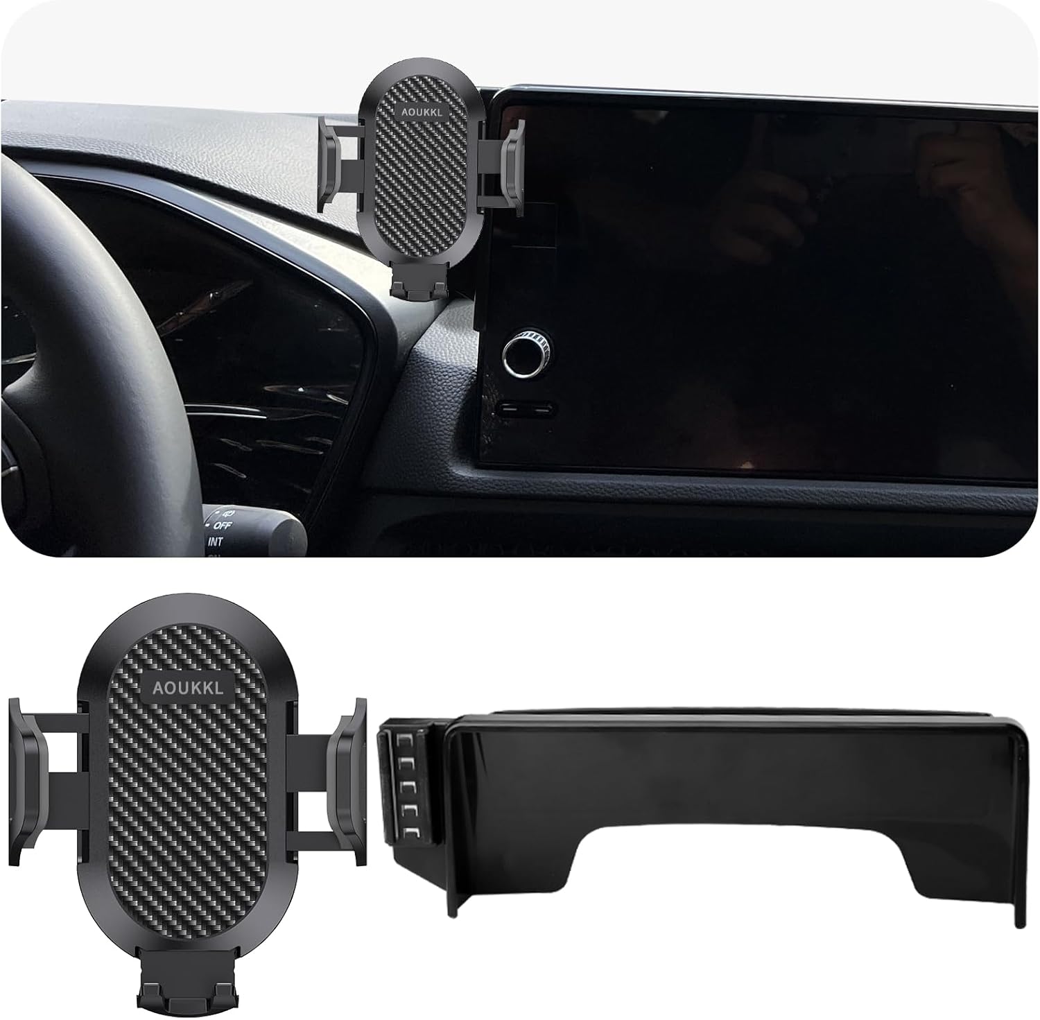 Car Phone Holder with Glasses Case Fits for Honda CR-V CRV 2023-2025 Accessories(Only fit for 10.1-Inch Screen),Thick Cases Friendly,Cell Phone Mount for 4.7-7 in Phones